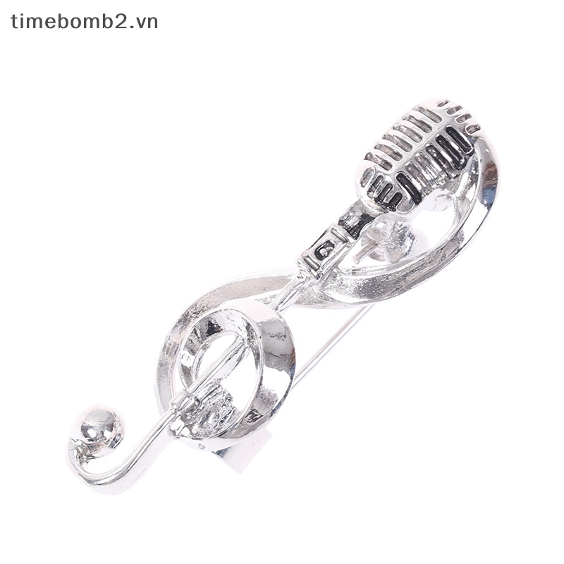 {Timebomb} Ghim Cài Áo Bằng Bạc Hình Nốt Nhạc Cổ Điển Cho Nam Và Nữ.