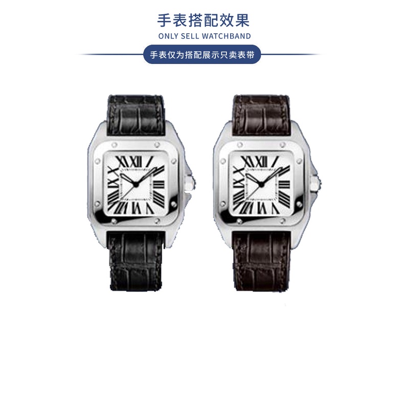 Dây Đeo Đồng Hồ Bằng Da Thật 20mm 23mm Chất Lượng Cao Cho Cartier Santos 100