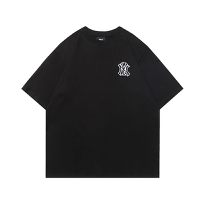 Bán chạy nhất nam và nữ Áo phông Cotton tay ngắn Áo sơ mi phía trước thêu ba chiều cộng với kích thước Tees Unisex