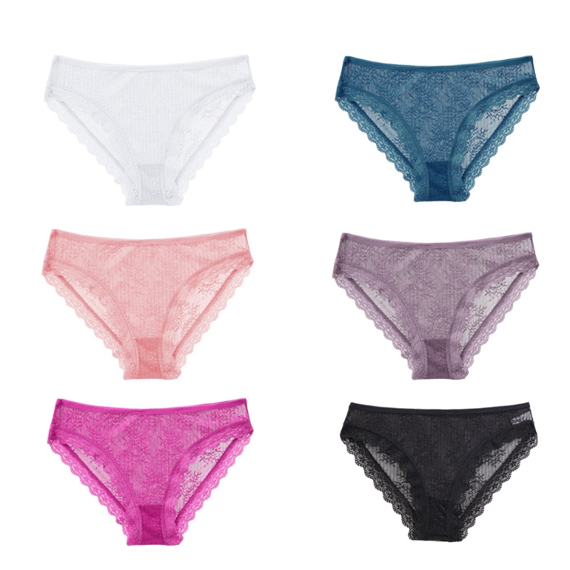 Take Talk Bộ 3 Quần Lót Ren Hoa Lưng Thấp Quyến Rũ Cho Nữ