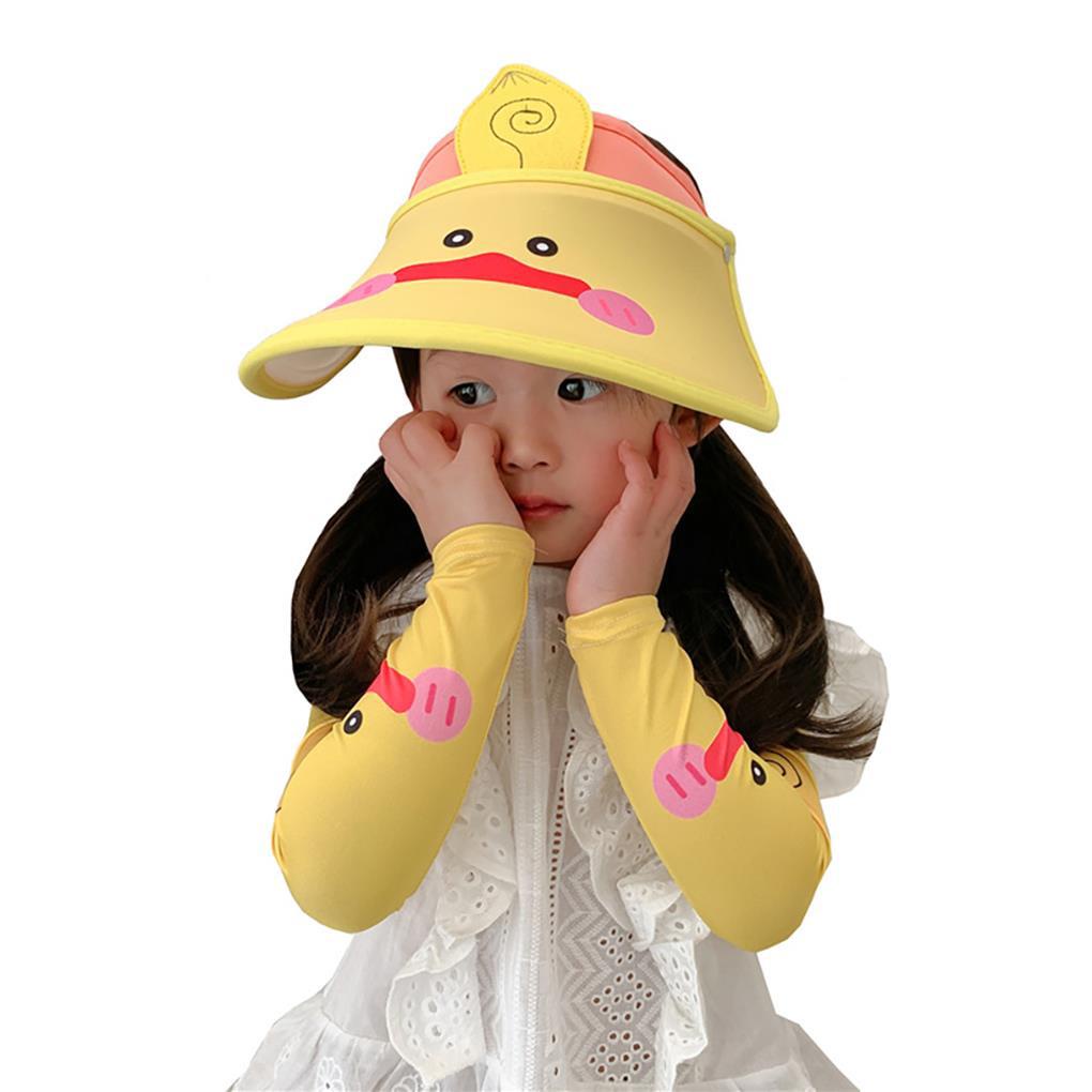 Nón Rộng Vành Kèm Găng Tay Chống Nắng Họa Tiết Hoạt Hình Thời Trang Đi Biển Mùa Hè Cho Bé