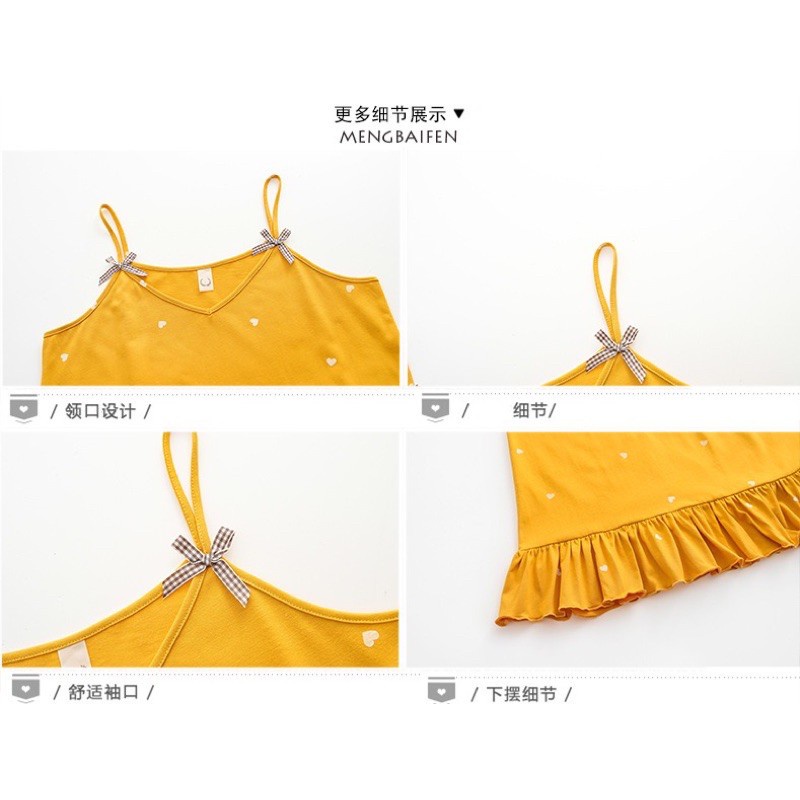 [Hàng Quảng Châu] Váy 2 dây mặc nhà trái tim quyến rũ