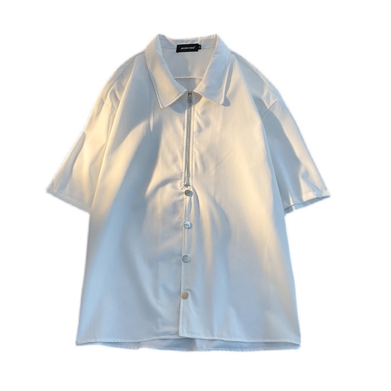 Áo Sơ Mi Tay Ngắn Dáng Rộng Phong Cách Đường Phố Thời Trang Mùa Hè Cho Nam