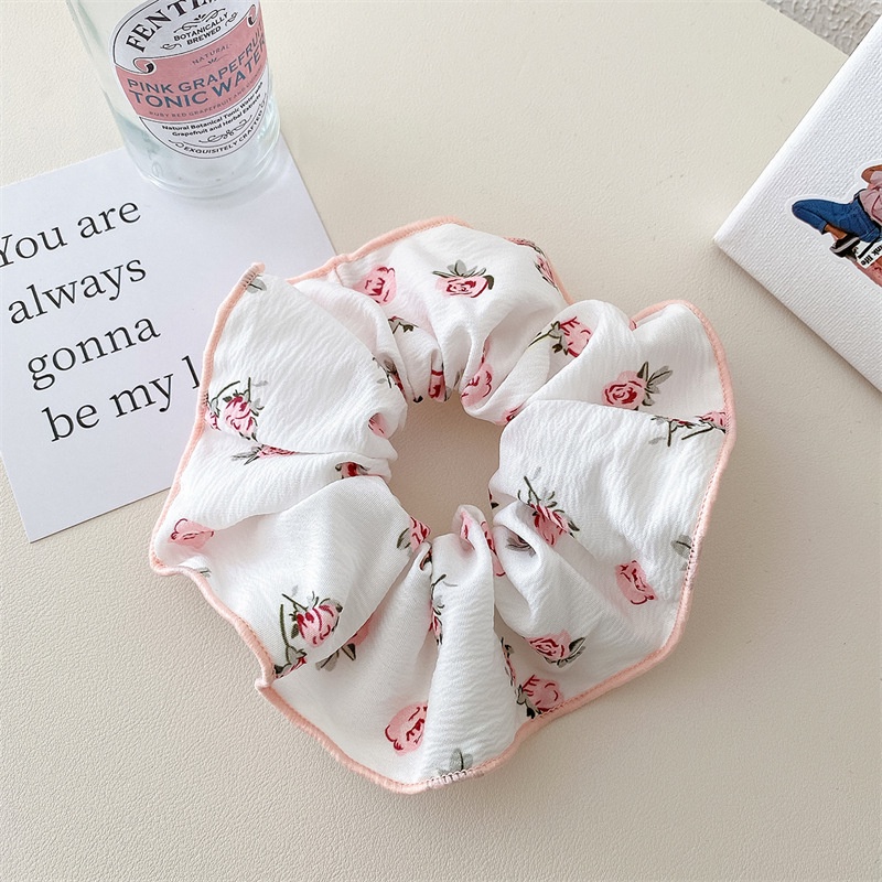 1 Dây Cột Tóc Cao Su Vải In Họa Tiết Hoa Tươi Mới Mùa Hè Cho Nữ