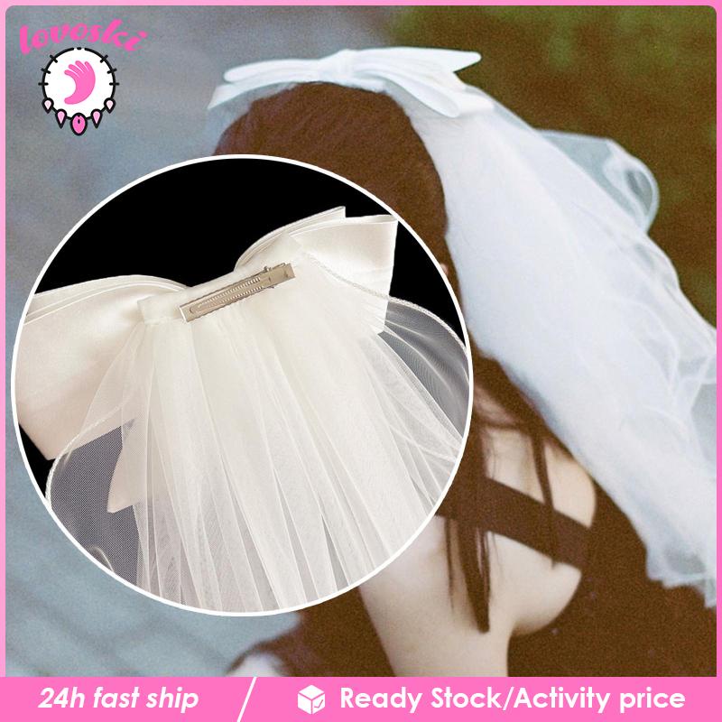 [Lovoski] Nơ Cài Tóc Cô Dâu Màu Trắng Thời Trang Chất Lượng Tốt