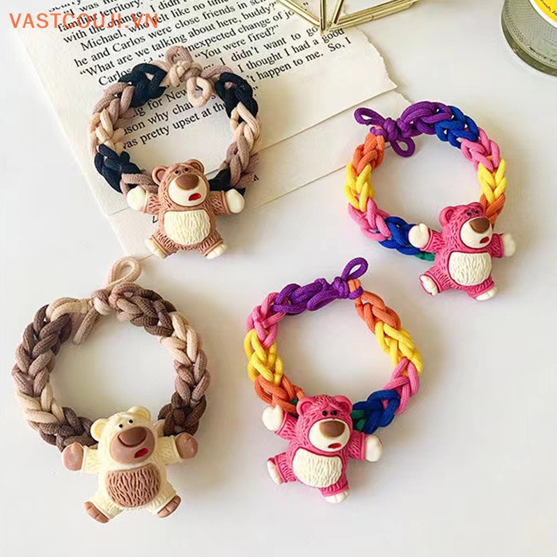 Vòng Tay Dây Cao Su Bện Thủ Công Tự Làm Hình Gấu / Dâu Tây Dễ Thương Cho Cặp Đôi