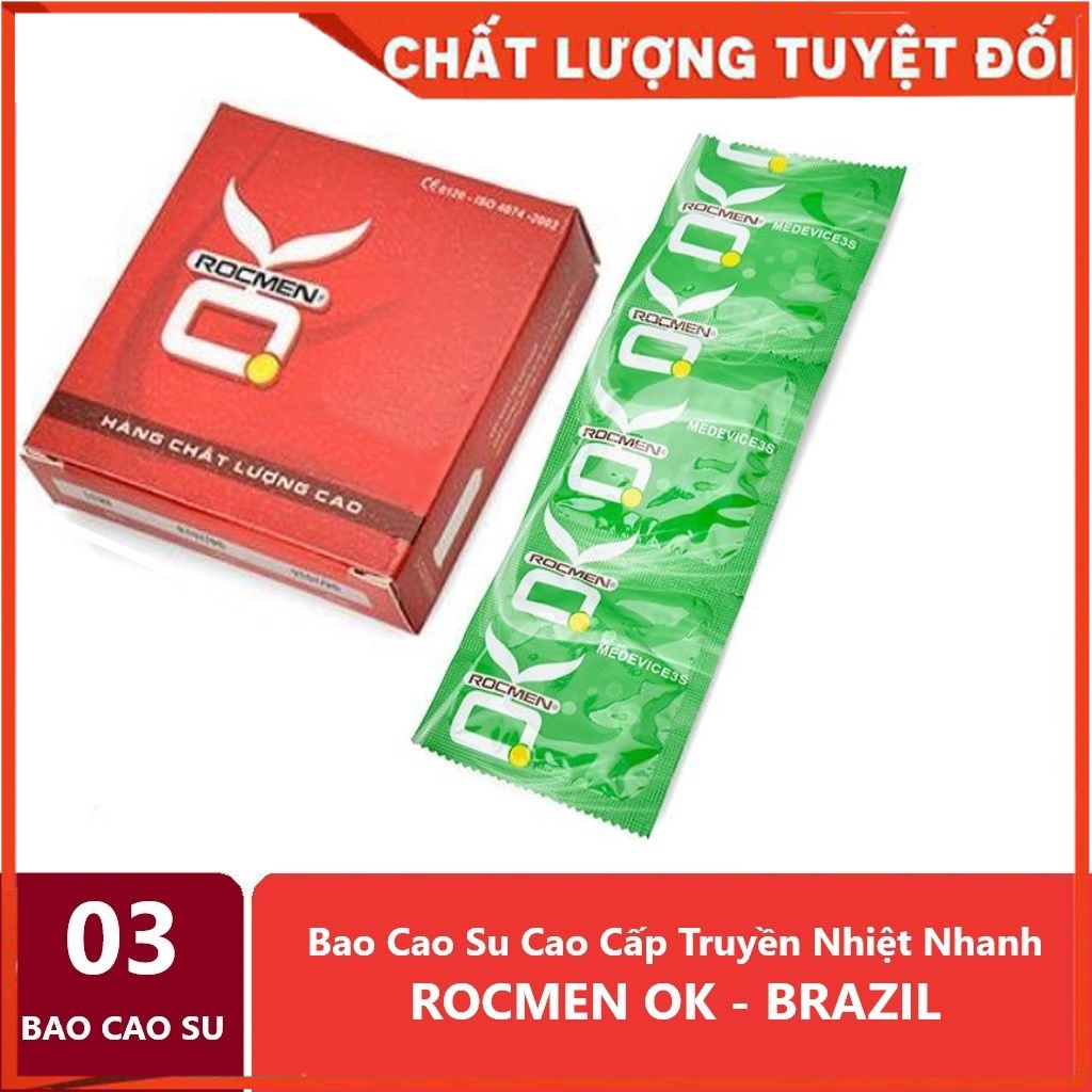 Bao cao su OK Rocmen không mùi cho gia đình - khách sạn - hộp 3 bao