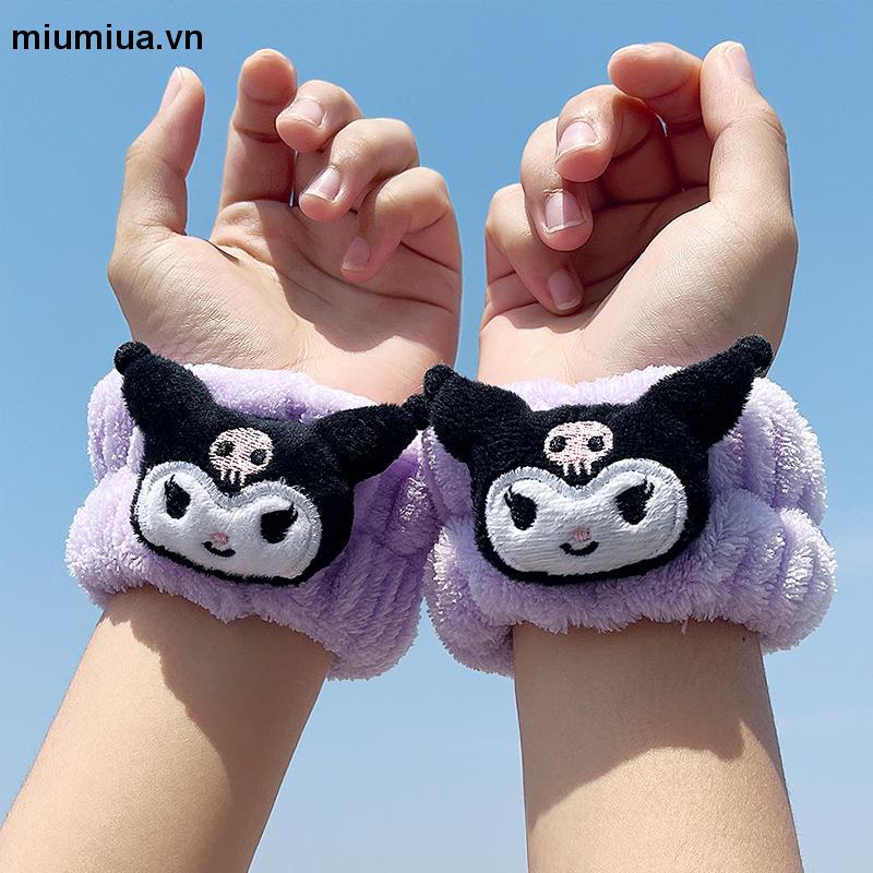 miumiuaSANRIO Băng đô đeo cổ tay co dãn thấm hút tốt phụ kiện rửa mặt chống tràn nước