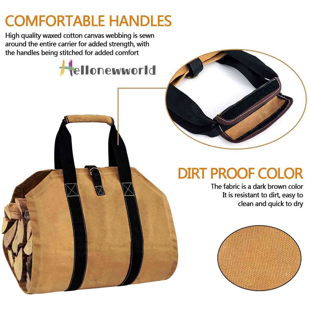 Túi Canvas Đựng Củi Gỗ Chống Rách Có Thể Gấp Gọn Tiện Lợi