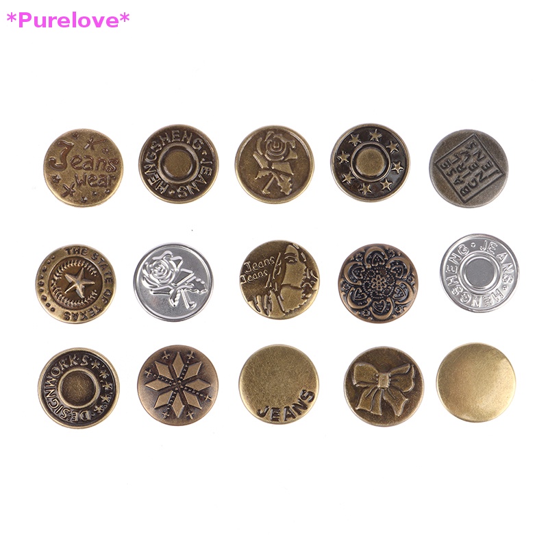 1 Bộ Nút Kim Loại 17mm Thay Đổi Quần Jean Tiện Dụng Mới