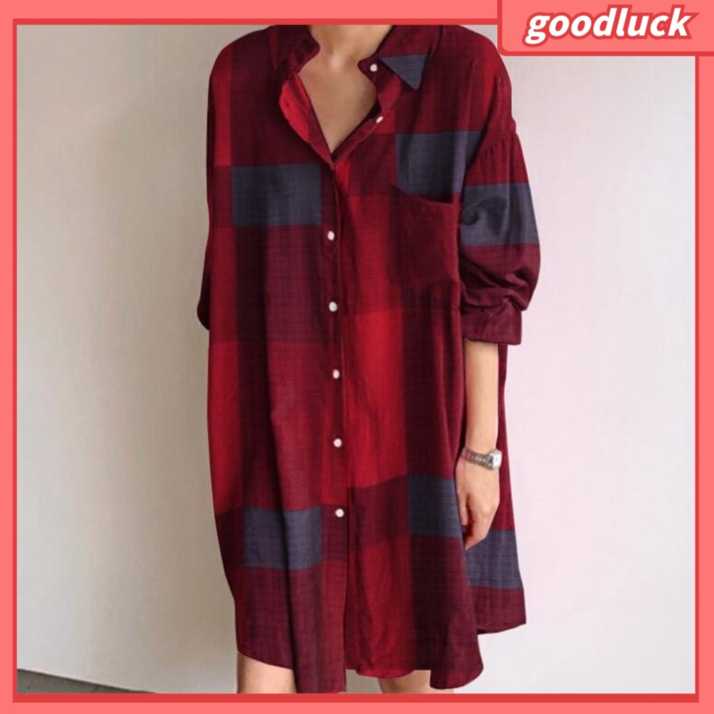 Áo Sơ Mi Tay Dài Dáng Rộng In Họa Tiết Màu Sắc Tương Phản Thời Trang Cho Nữ