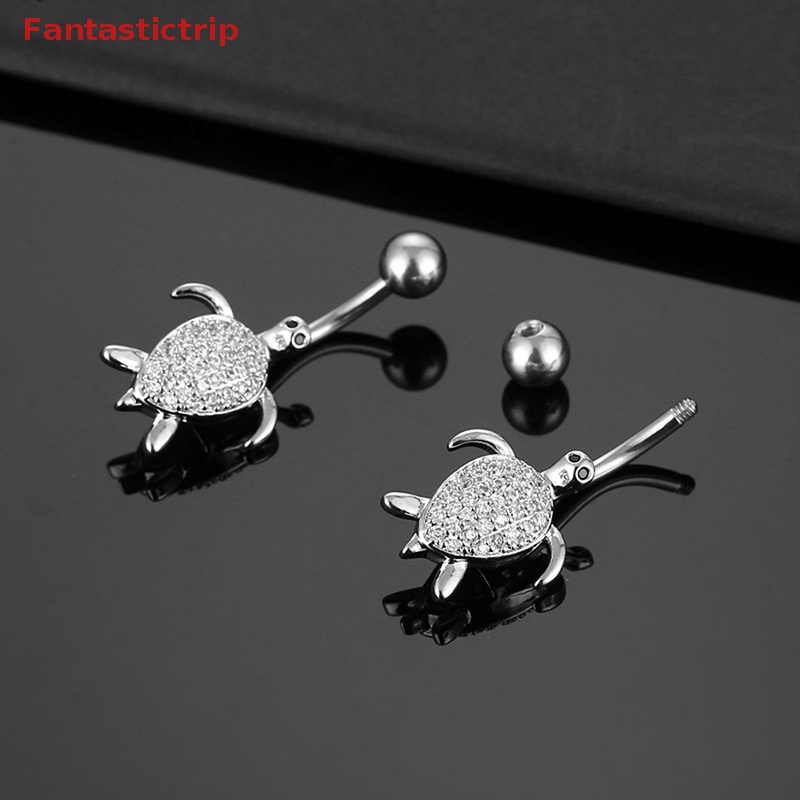 [Fantastictrip] Khuyên Rốn Hình Rùa Biển Đính Đá Pha Lê Quyến Rũ Cho Nữ