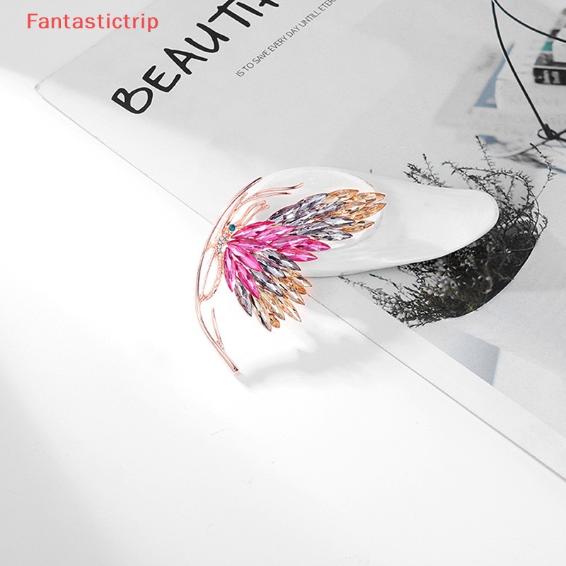 [Fantastictrip] Ghim Cài Áo Khoác Hình Bướm Pha Lê Màu Gradient Cao Cấp Kiểu Pháp Thanh Lịch Cá Tính