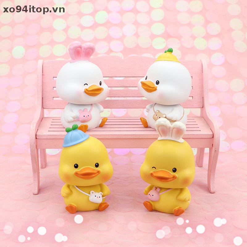 Mô Hình Chú Vịt Lắc Đầu Bằng Nhựa Resin Dễ Thương Trang Trí Xe Hơi