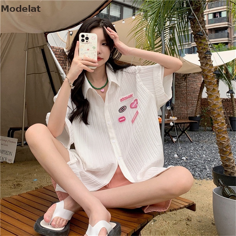 Mfc Áo Sơ Mi Tay Ngắn Dáng Rộng Cơ Bản Dành Cho Nữ Mùa Hè