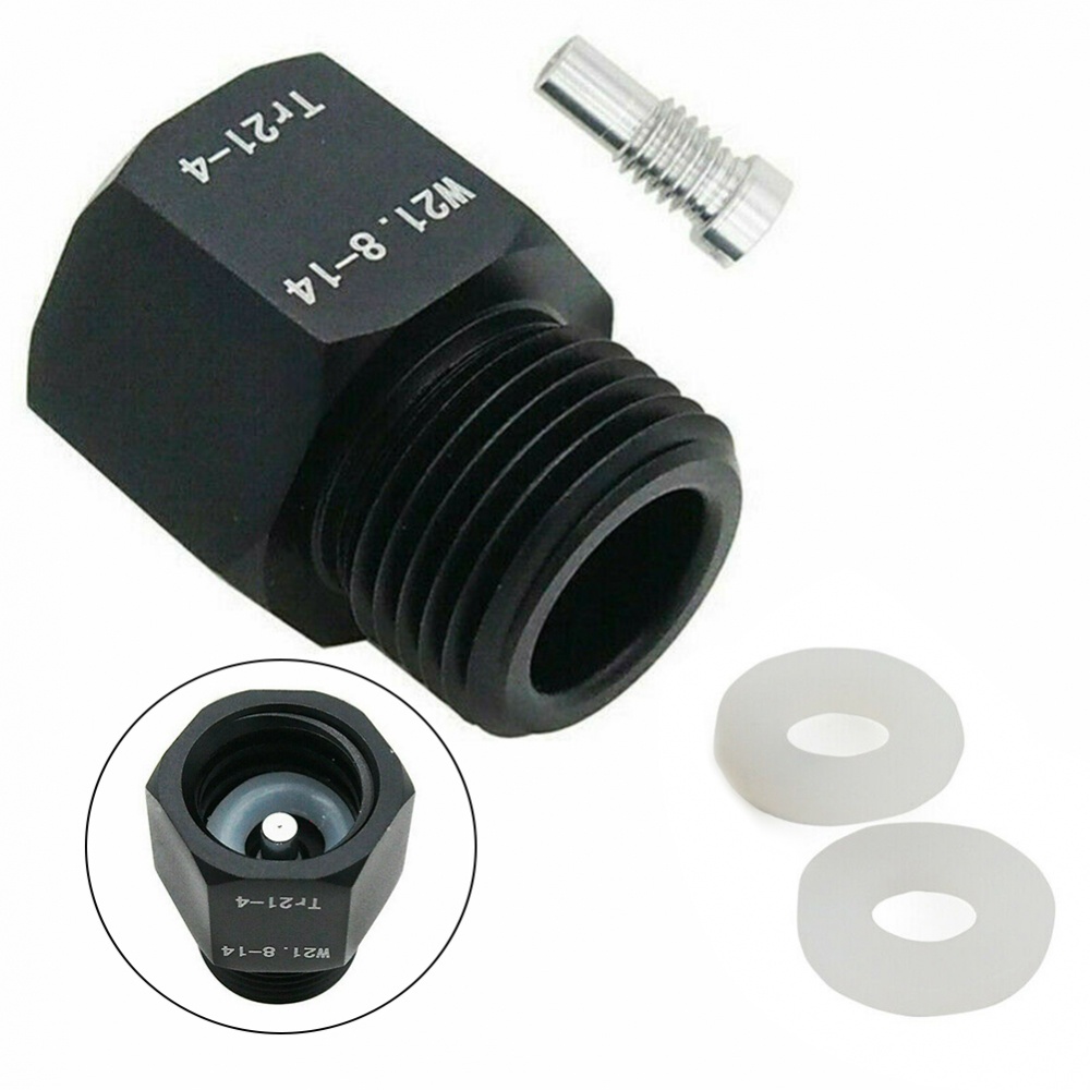 1 Đầu Nối Xi Lanh CO2 T21-4 Sang W21.8 Bằng Nhôm Màu Đen