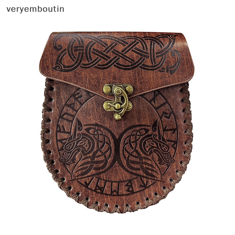 Túi Da Đựng Tiền Đeo Thắt Lưng Phong Cách Thời Trung Cổ