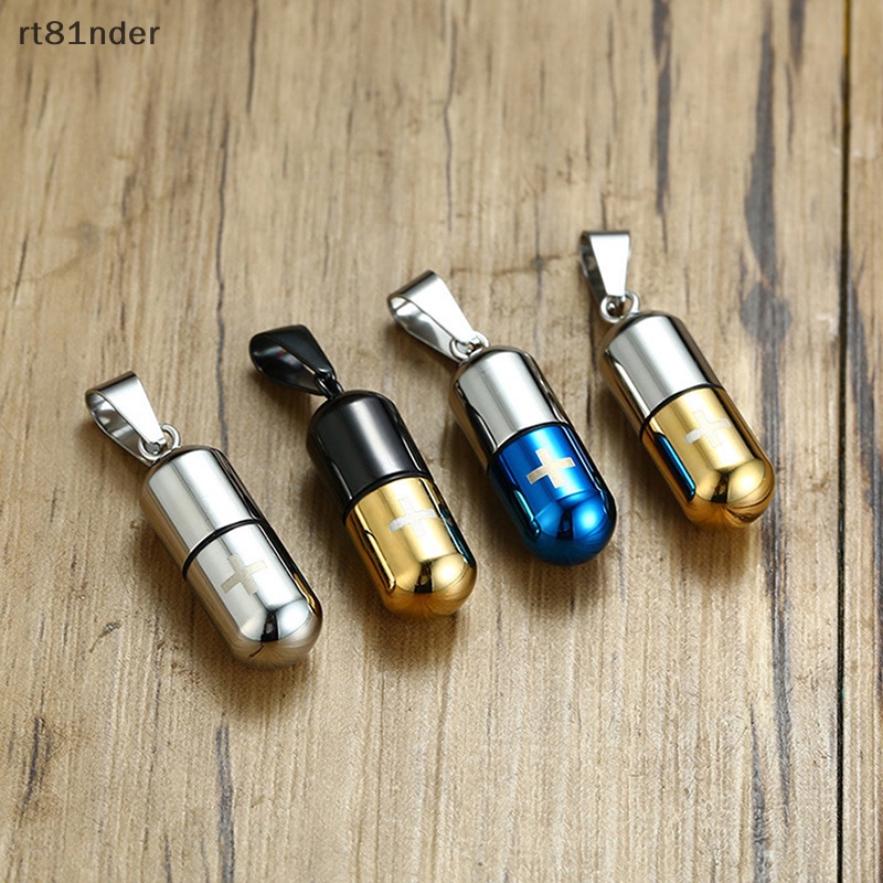 Rt 1 Vòng cổ Mặt Hình Viên Thuốc Khắc Chữ Thập