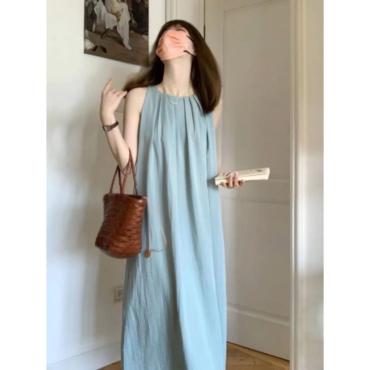 Đầm Dài Không Tay Hở Lưng Dáng Rộng Thời Trang Đi Biển Mùa Hè Dành Cho Nữ