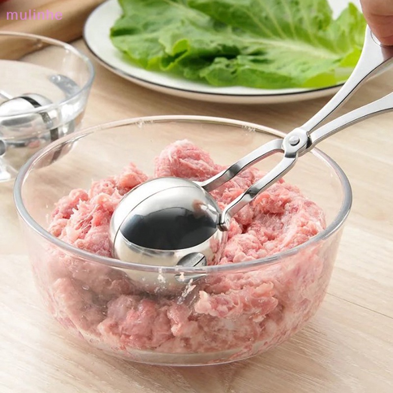 Khuôn Làm Thịt Viên / Kem Viên Bằng Thép Không Gỉ Có Lỗ Tiện Dụng Cho Nhà Bếp