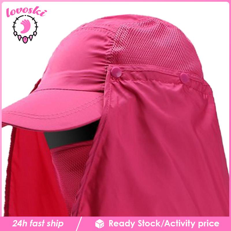 [Lovoski] Mũ Đi Bộ Đường Dài Ngoài Trời Có Tấm Che Cổ Thoáng Khí Có Thể Tháo Rờ
