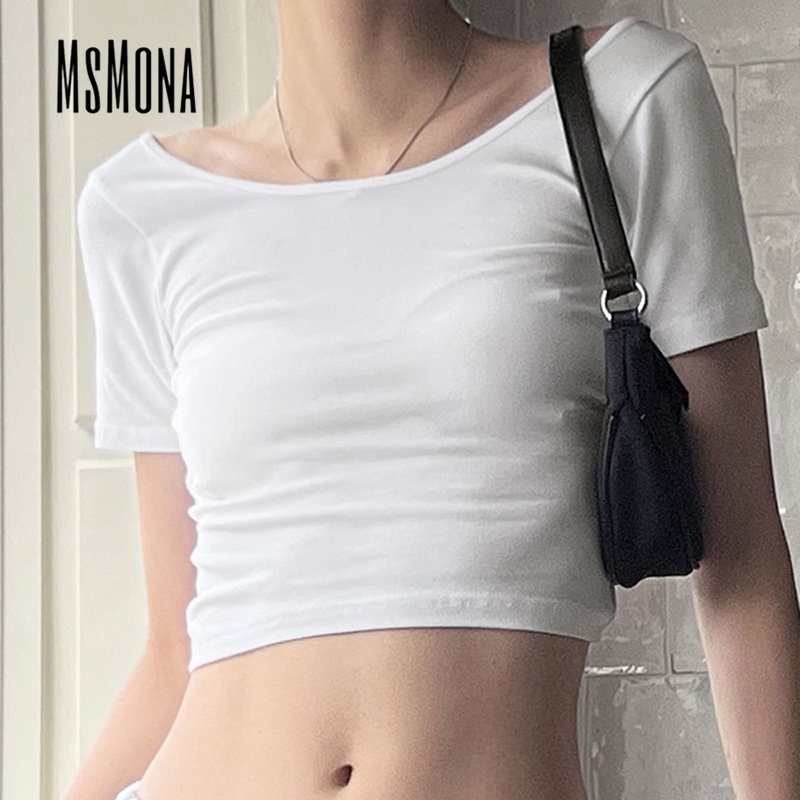 Áo Thun Tay Ngắn Dáng Ôm Màu Trơn Thời Trang 2023 Quyến Rũ Cho Nữ