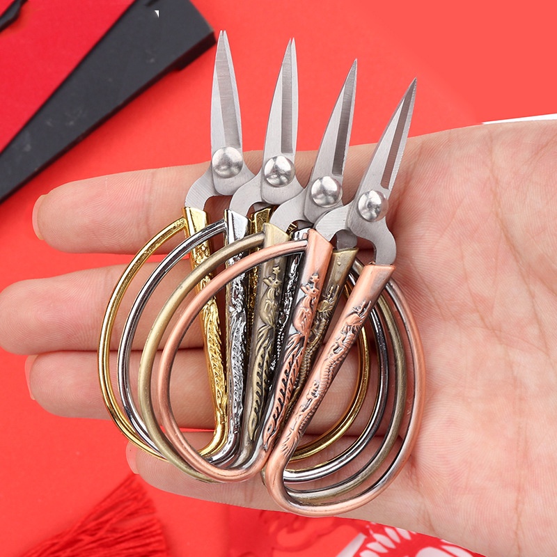Mini thép không gỉ may kéo Vintage may chủ đề thêu vải khâu kéo phụ kiện may cho gia đình