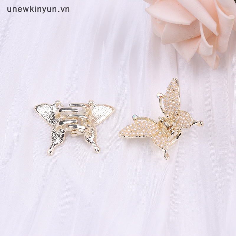 Kẹp Tóc Hình Bướm Đính Ngọc Trai Lãng Mạn Cho Nữ