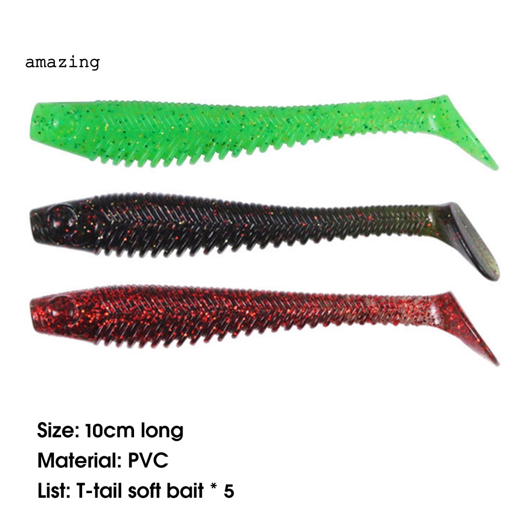 Set 5 Mồi Câu Cá Mềm 10cm / 5.7g Hiệu Quả Cao Không Dễ Vỡ