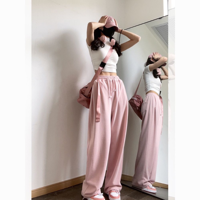 Quần ống rộng Ôm Dáng Phong Cách Mỹ Quyến Rũ Cho Nữ