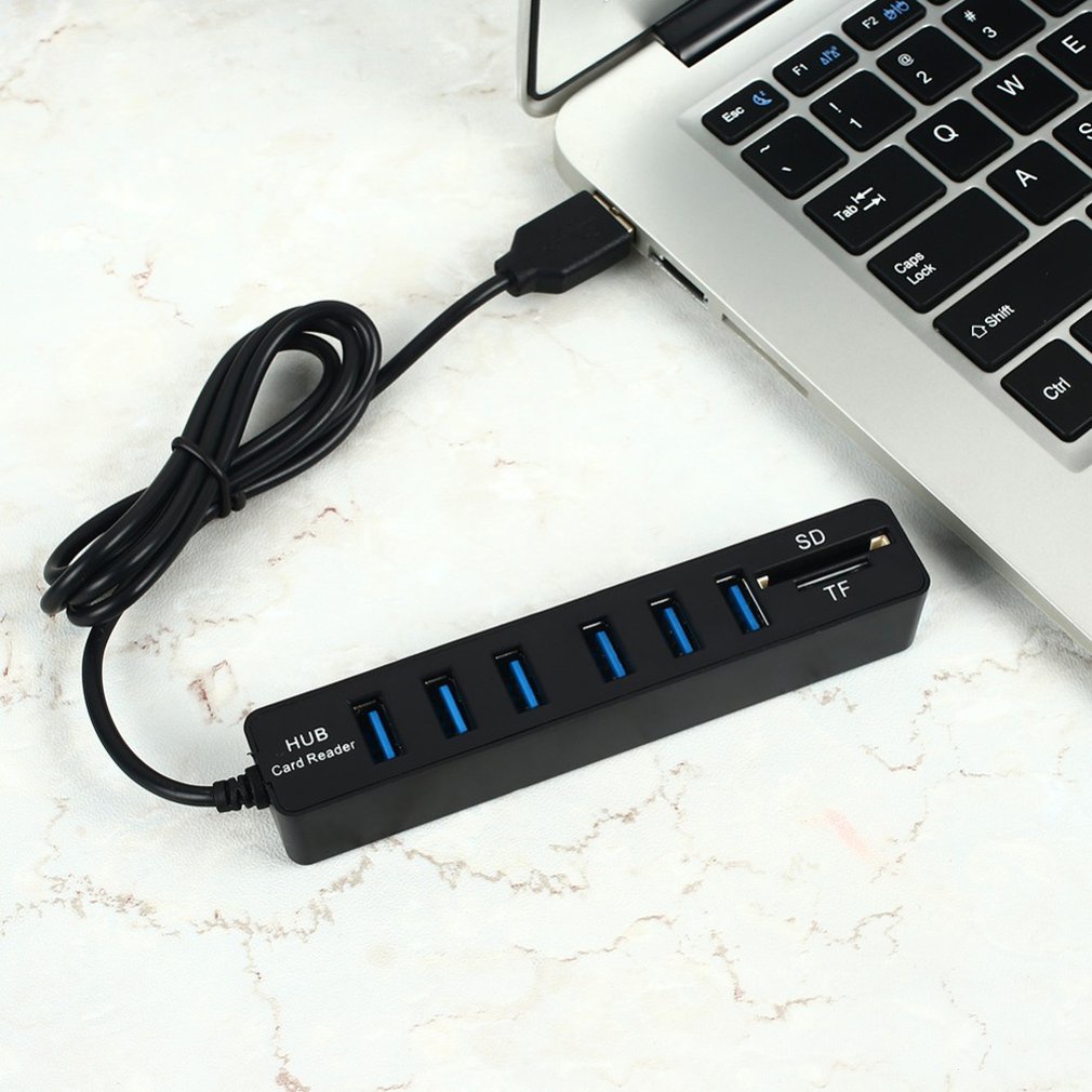 Micro Usb Hub 6 Ports 2.0 Multi Combo Tf Card Reader Splitter Adapter For Computer Accessories [Q/15]