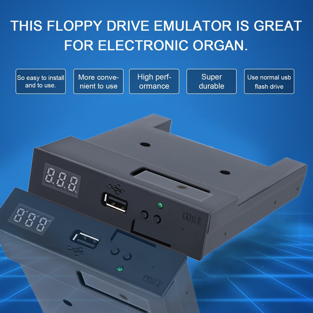 Black Sfr1M44-U100K 5V 3.5 1.44Mb 1000 Floppy Disk Drive To Usb Emulator Simulation Simple Plug For Musical Keyboad [Q/4]