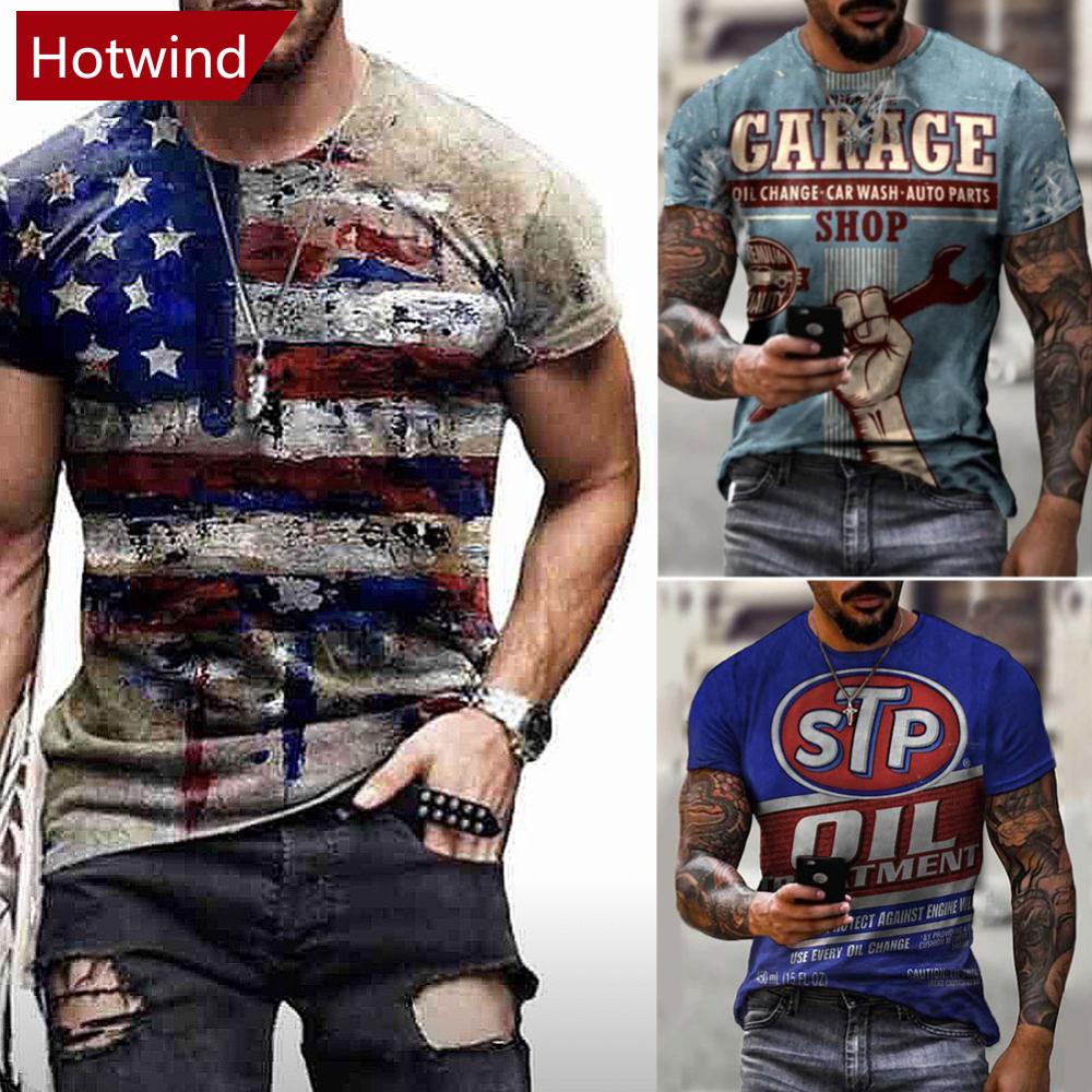 Áo Thun Tay Ngắn Cổ Tròn In Họa Tiết 3D Ôm Dáng Thời Trang Cho Nam S2W7