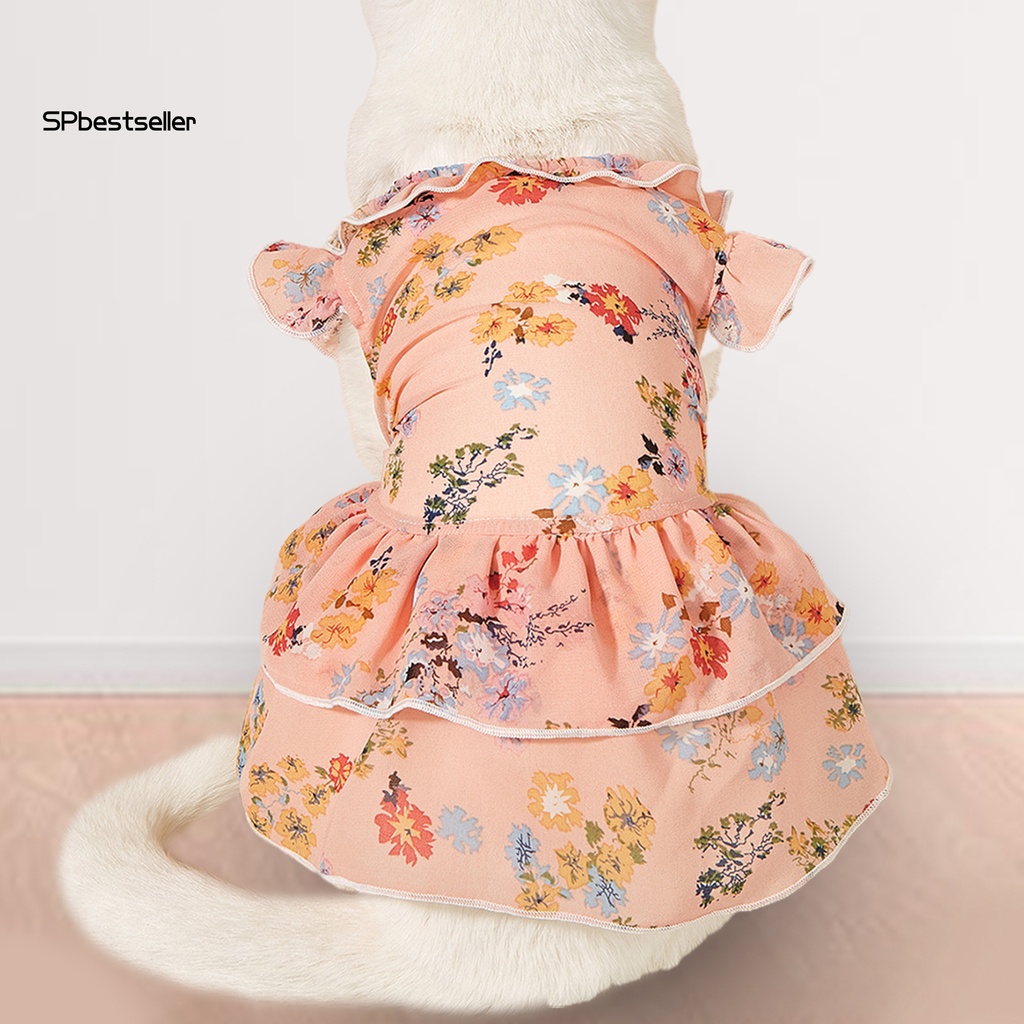 Đầm In Hoa Bằng Polyester Không Dính Thoáng Khí Thoải Mái Cho Thú Cưng