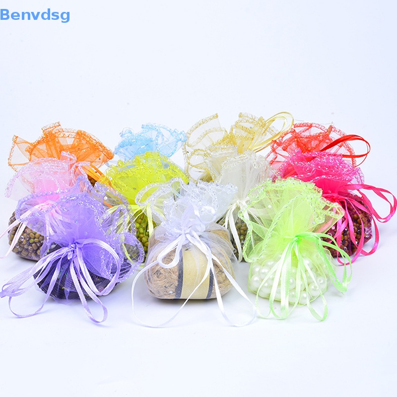 Set 10 Túi Dây Rút Hình Tròn 25cm Đựng Trang Sức / Kẹo / Quà Giáng Sinh / Tiệc Cưới