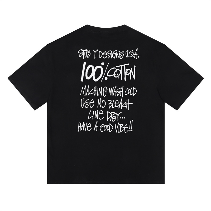 Stussy Áo Thun Ngắn Tay Dáng Rộng In Họa Tiết Thời Trang Mùa Hè Dành Cho Nam Và Nữ