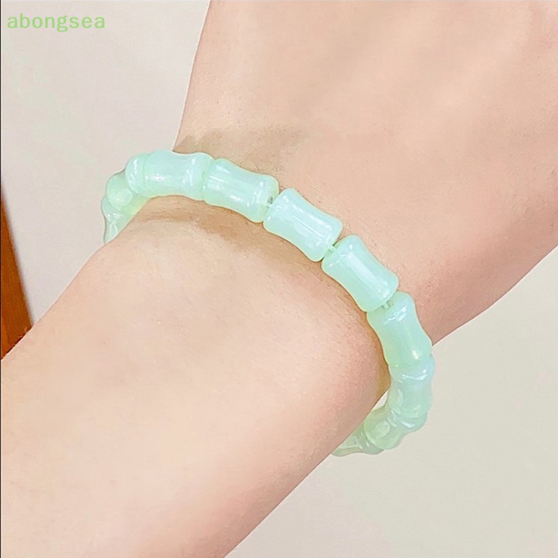Vòng Tay Chuỗi Hạt Tre Và Đá Pha Lê Thanh Lịch Phong Cách Vintage Cho Nữ
