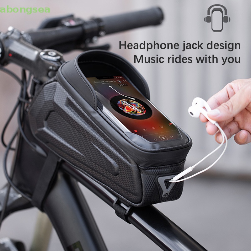 Túi Đựng Điện Thoại 6.5 Inch Chống Thấm Nước Có Thể Chạm Màn Hình Cảm Ứng Gắn Khung Trước Xe Đạp