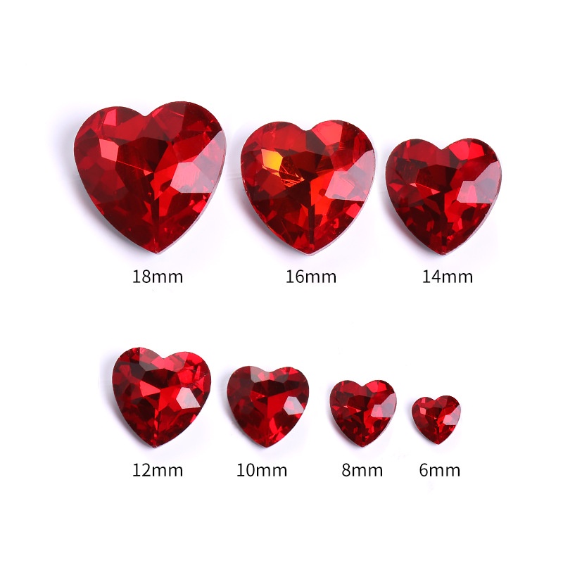 Đá Pha Lê Hình Trái Tim Chất Lượng Cao 16mm 18mm Trang Trí Túi Xách / Giày Dép