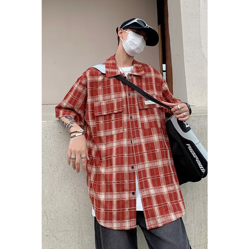 Áo Sơ Mi Tay Ngắn Phong Cách Retro Thời Trang Cho Nam