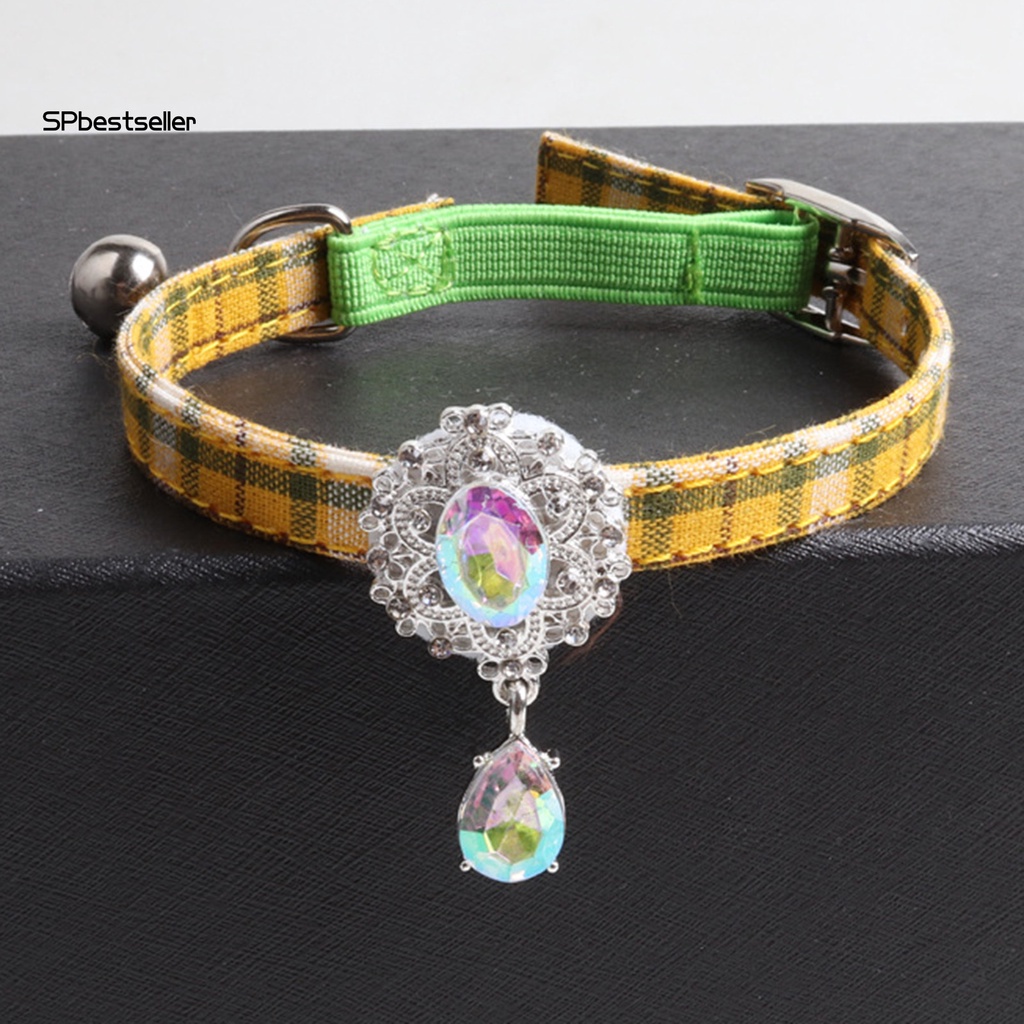 Vòng Đeo Cổ Họa Tiết Lưới Đính Đá Có Thể Điều Chỉnh Cho Thú Cưng