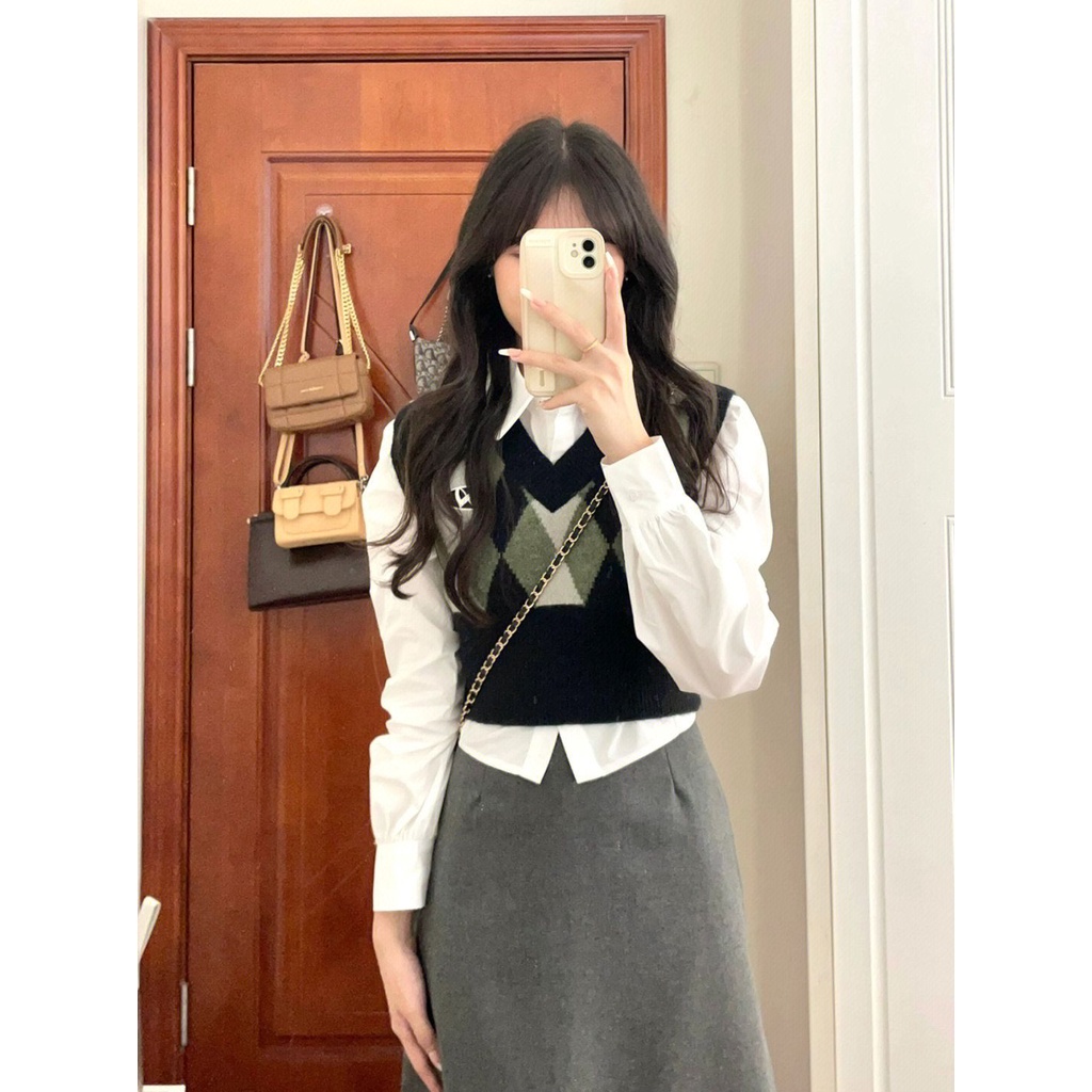 Áo Len Không Tay Thiết Kế Mới Xinh Xắn Thời Trang Dành Cho Nữ