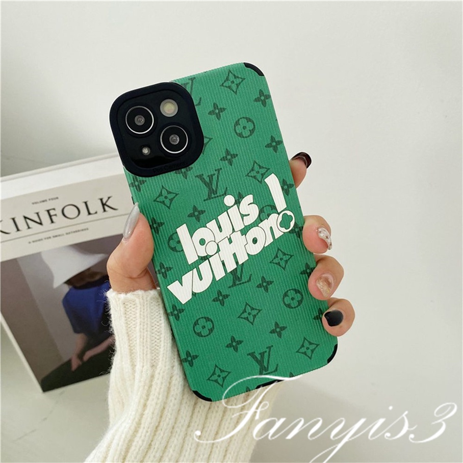 Ốp Điện Thoại TPU Mềm Họa Tiết Nhãn Hiệu Màu Xanh Lá Cho IPhone 14 13 12 11 Pro Max X XR Xs Max 8 7 Plus SE 2020