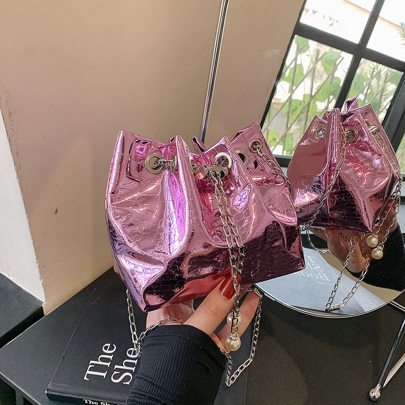 Túi Đeo JASMIN NOIR Chéo Da Bóng Họa Tiết Da Cá Sấu Thời Trang Cho Nữ