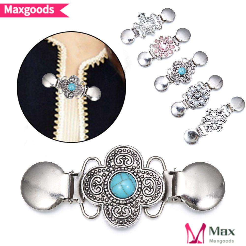 Maxg Kẹp Áo Nịt Quà Giáng Sinh Hợp Thời Trang Mới|Kẹp Tóc Đính Đá Ngọc Lam Phong Cách Retro