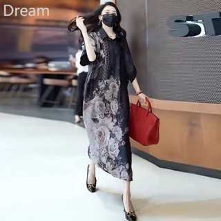 Printed dress women's summer New loose slimming elegant dress