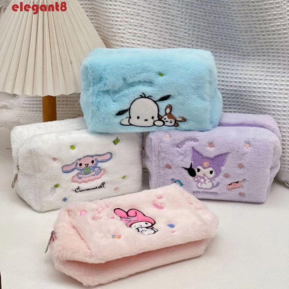 Túi Đựng Bút Phối Lông Hình Melody Phong Cách Hàn Quốc Dễ Thương