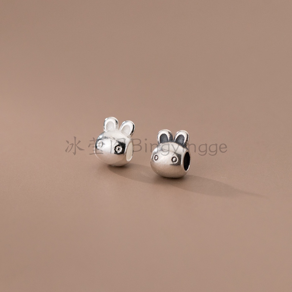 Chuỗi Hạt Bạc S925 Hình Đầu Thỏ Xinh Xắn Dùng Làm Vòng Tay Handmade diy