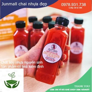50 chai nhựa vuông 250ml kèm nắp chai đựng trà sữa