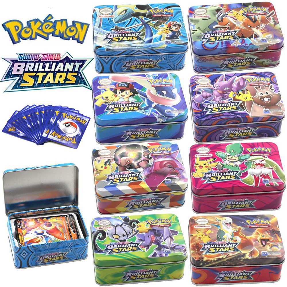 Hộp 42 thẻ bài pokemon hộp sắt Rayquaza trò chơi flash thẻ với hộp kim loại Bộ Sưu Tập Đồ Chơi Trẻ Em